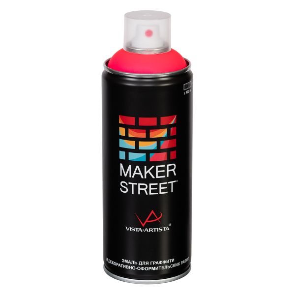 Эмаль для граффити флуоресцентная 400 мл, 01Ф Флуоресцентный розовый, Makerstreet, MS400