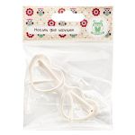 Очки для куклы без стекла, пластик, сердце, 8, 0 см/1шт, белый