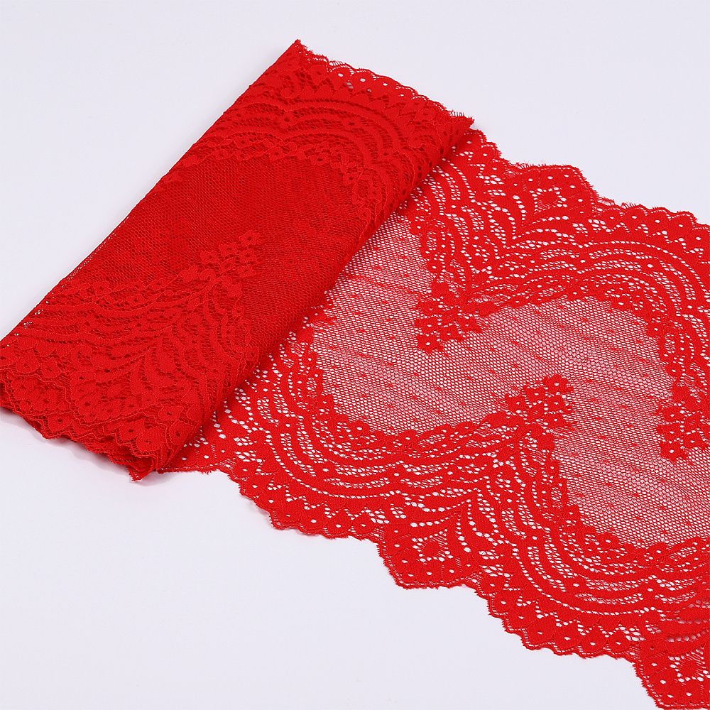 Кружево бельевое эластичное 230 мм / 10 м, 8036, цв.SD163 красный, Kruzhevo