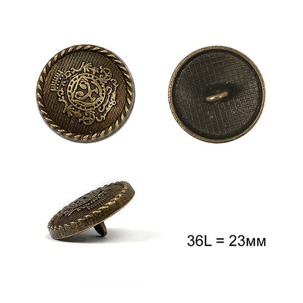 Пуговицы на ножке металл С-ME309 цв.бронза 36L-23мм, 12 шт