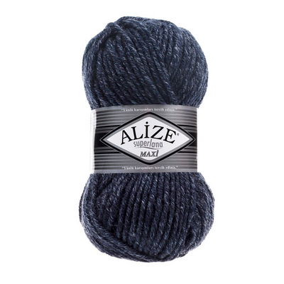 Пряжа Alize (Ализе) Superlana Maxi / уп.5 мот. по 100 г, 100м, 805 темно-синей жаспе A