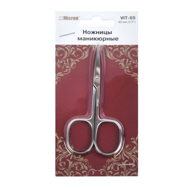 Ножницы универсальные маникюрные 9 см, Micron, VIT-65 (G-801)