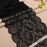 Кружево бельевое эластичное Kruzhevo 190 мм / 3 м, 6391, цв.02 черный /TOS/