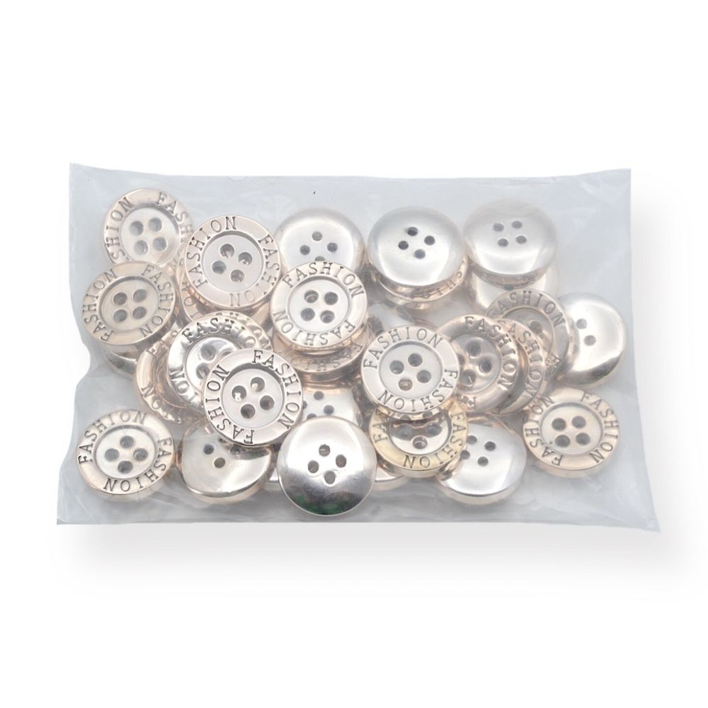 Пуговицы 4 прокола 24L (15мм), (Gold (золотой)), 36 шт