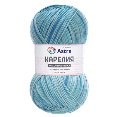 Пряжа Astra Premium (Астра Премиум) Карелия носочная (Karelia sock) / уп.2 мот. по 100 г, 400 м, 1012