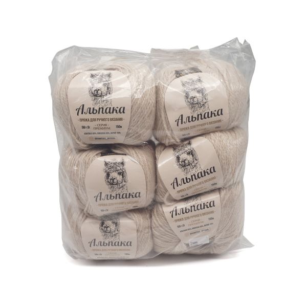 Пряжа Камтекс Альпака / уп.6 мот. по 50 г, 150 м, 188 топленое молоко