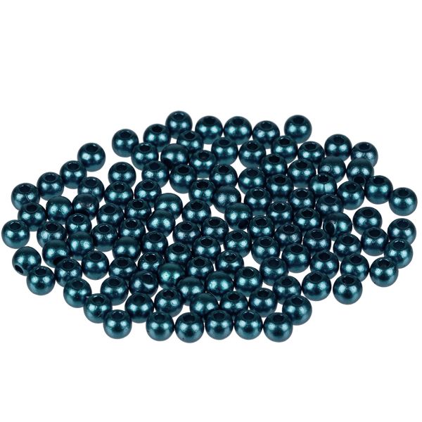 Бусины пластик ⌀4 мм, 100±5 шт, №66 т.сине-зеленый, Zlatka PB