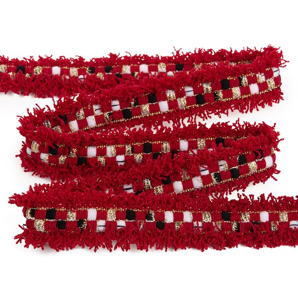 Тесьма в стиле шанель SH83 25 мм бордовый уп. 13,71м