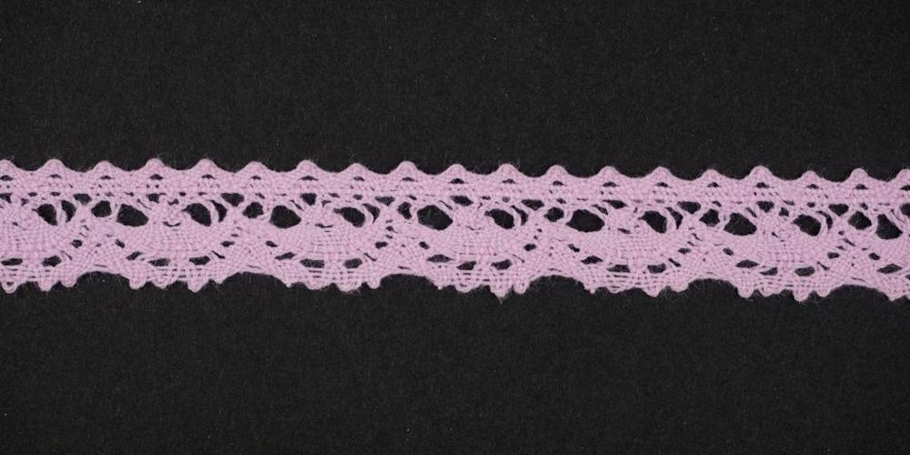Кружево вязаное (тесьма) 16 мм цв. св.розовый, AF-093-020, Alfa, 25 м