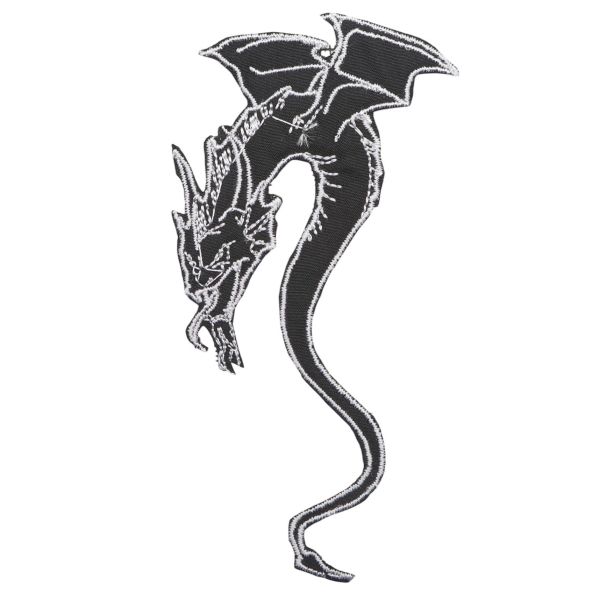 Термоаппликация Дракон, черно-белый, 67х120мм (10 шт), 912