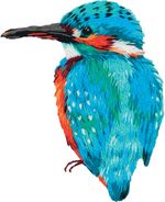 Набор для вышивания нитками Panna, Живая картина, Голубой зимородок, 5,5х6,5 см