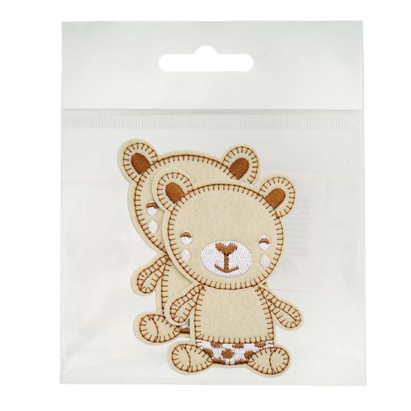 Термоаппликация Мишутка 70х97мм (Beige (бежевый))), 2 шт, LA524