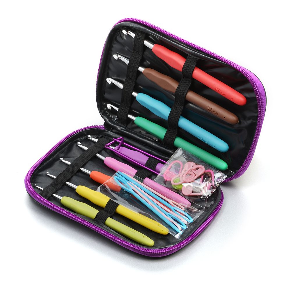 Набор крючков для вязания с эргономичной ручкой Maxwell Colors алюминий ⌀2.0-6.0 мм, M10087