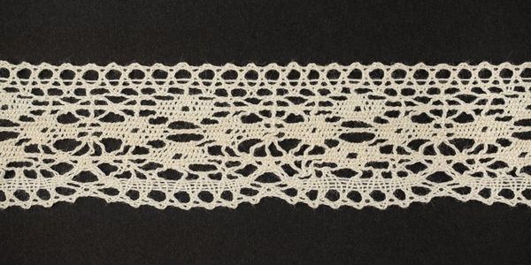 Кружево вязаное (тесьма) 30 мм, цв.натуральный, Alfa, 25 метров, AF-197-000