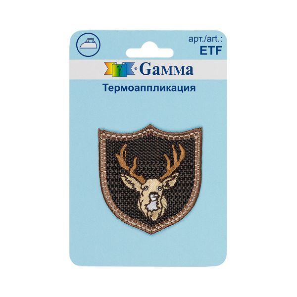 Термоаппликация №02, 1 шт, 01-223 Олень 4.6х5 см, Gamma ETF