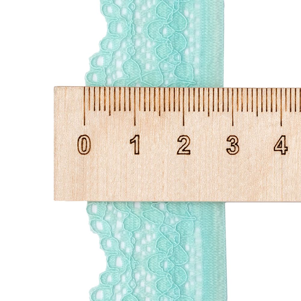 Кружево эластичное (стрейч) 25 мм / 50 метров, голубой, К009.025