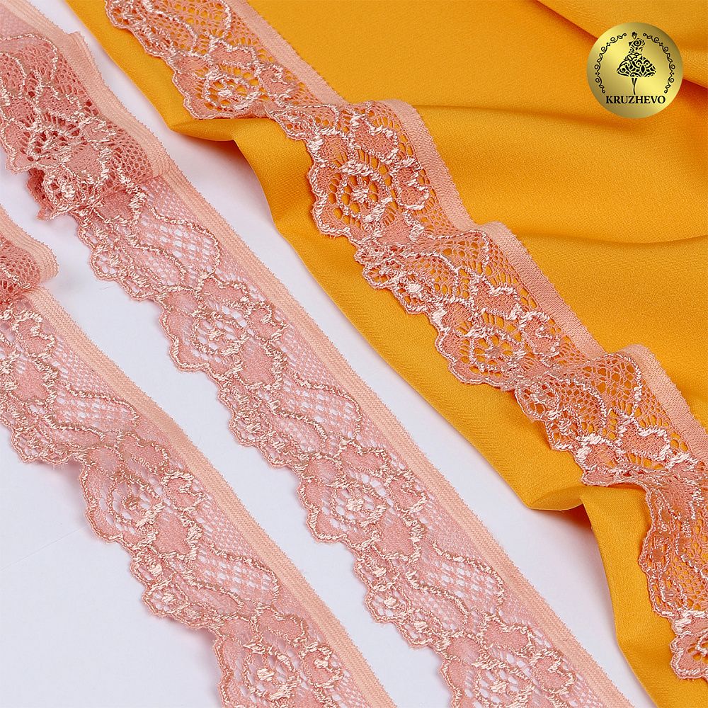 Кружево эластичное (стрейч) 30 мм, L839, цв.154 розовый персик уп.50м, Kruzhevo