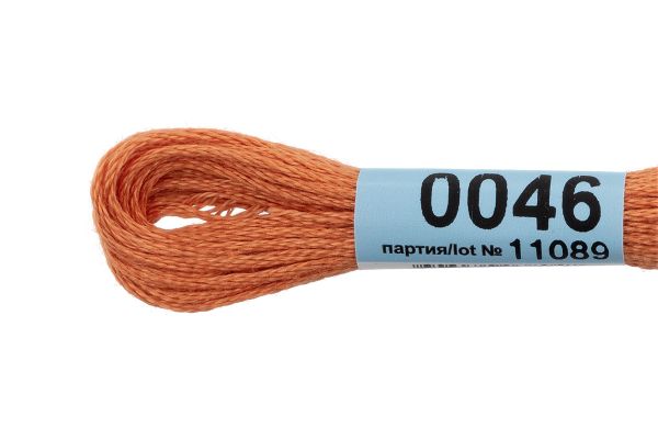 Мулине Gamma 100% хлопок, цв.0046 св.терракота, 24 мотка по 8 метров