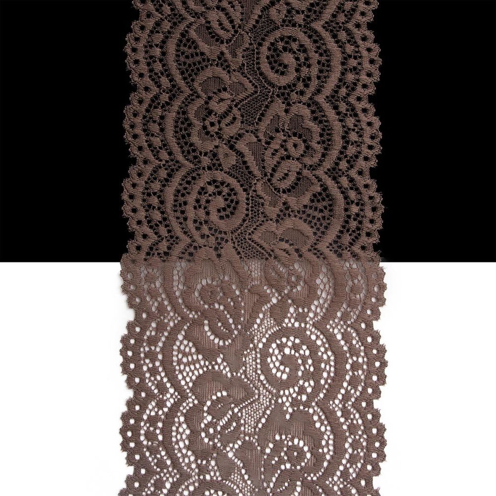 Кружево эластичное (стрейч) 100 мм / 3 метра, C072 шиншилла