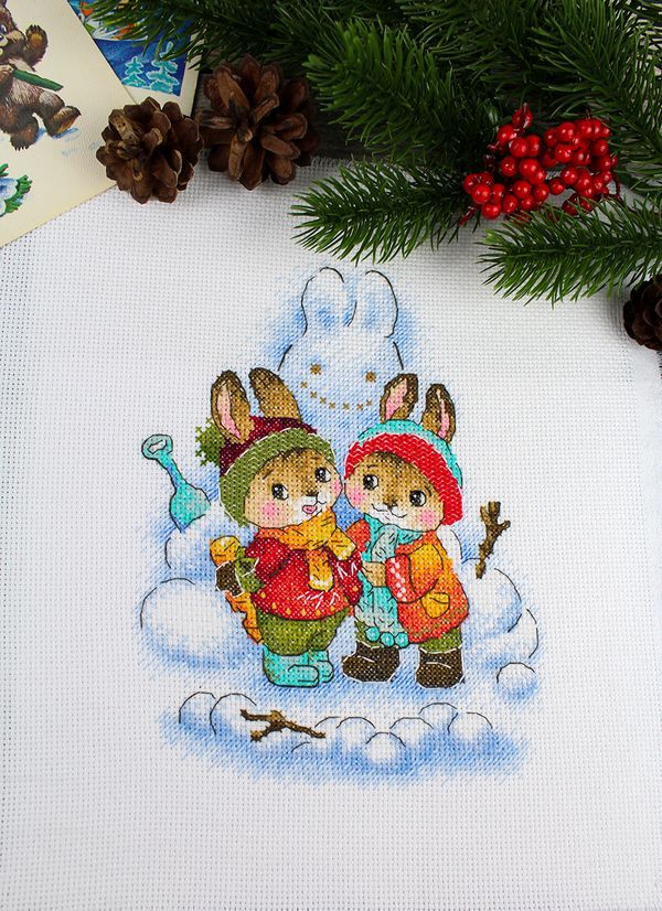 Набор для вышивания нитками МП Студия М-779, Не удержался, 20х16 см