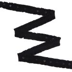 Резинка декоративная с пайетками 13.0 мм / 1 метр, черный, W-035