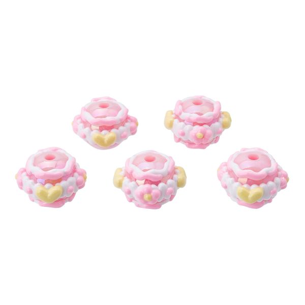 Бусины акриловые лэмпворк 16х20 мм, 5 шт, Astra&Craft (розовый), 1AL150