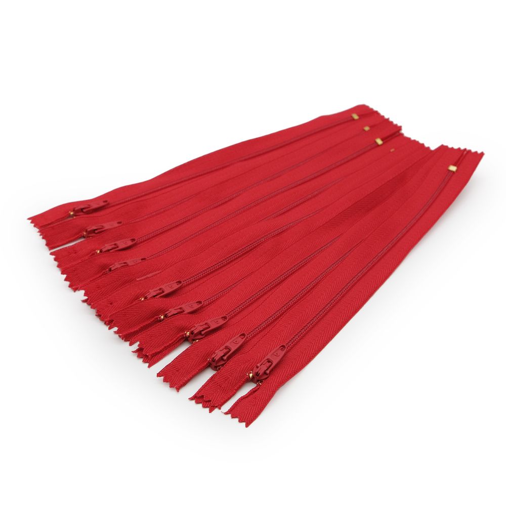 Молния спираль (витая) брючная Arta Т4 (4 мм) 1 зам., н/раз., 20 см, цв. 519 красный, уп.10 шт