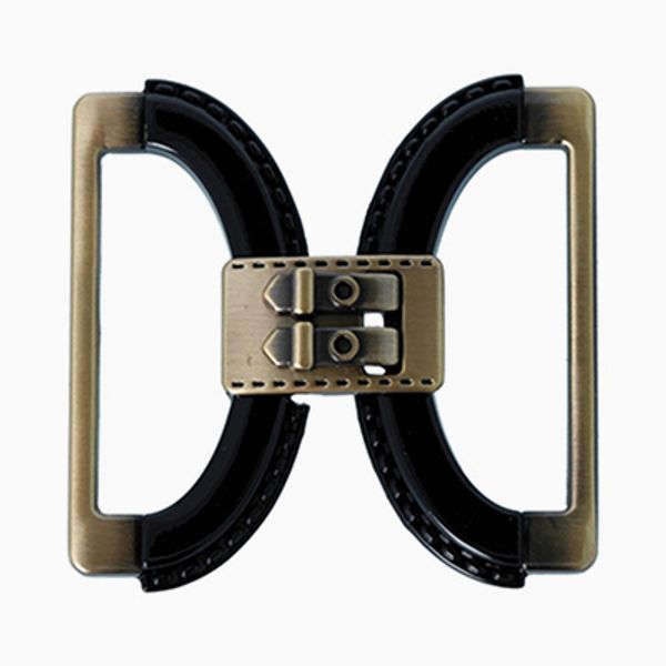 Застежка декоративная металл 68х68 мм, 10 шт, 15 шлифованная медь (черный), Micron GH 1070