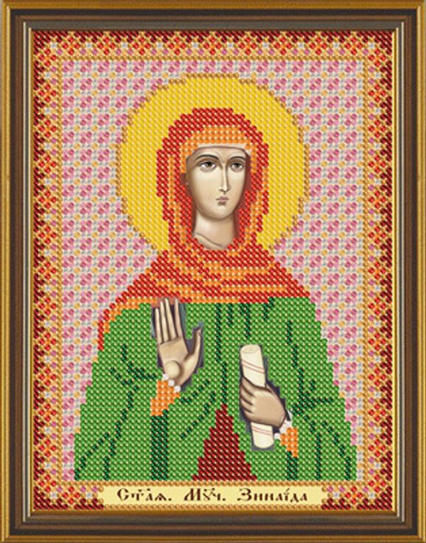 Канва с рисунком для вышивания бисером Нова Слобода, Св. Мц. Зинаида Тарсийская, 13х17 см