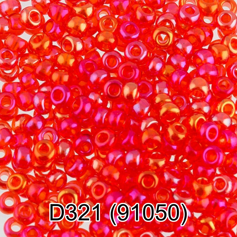 Бисер Preciosa круглый 10/0, 2.3 мм, 10х5 г, 1-й сорт, D321 красный, 91050, круглый 4