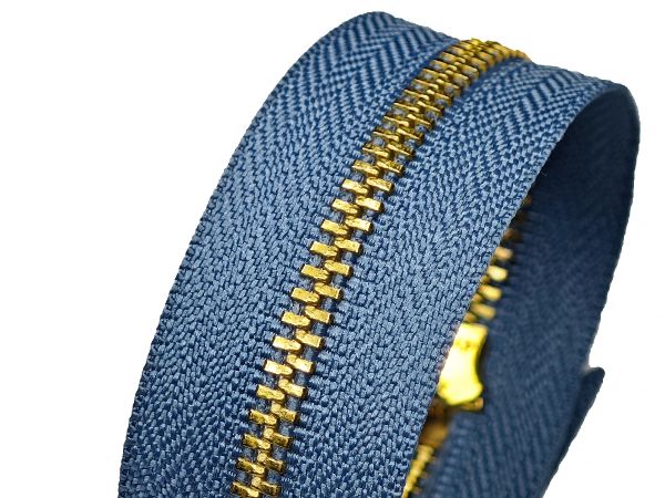 Молния металл (цв.SBS) джинсовая Т4 (4 мм) 1 зам., н/раз., 20 см, S-382 серо-голубой (звено: золото), уп.100 шт