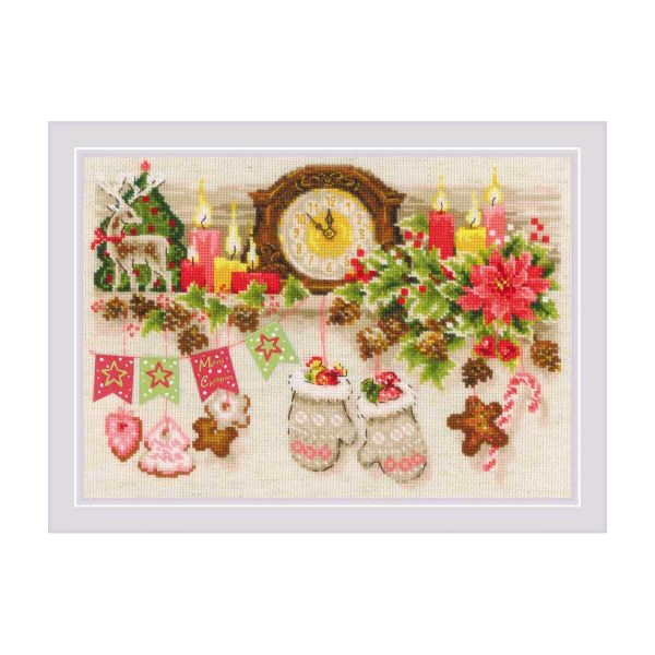 Набор для вышивания нитками Риолис, Рождественская полка 30х21см