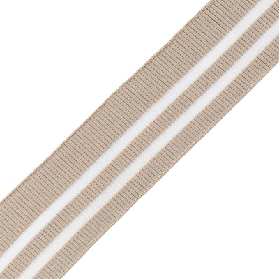 Подвяз (довяз) трикотажный с прозрачными вставками 6 см / 1 метр, бежевый, 3AR2880