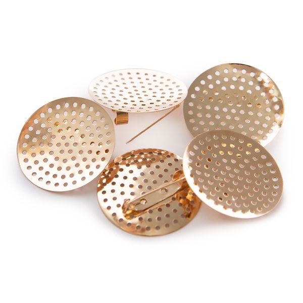 Заготовки для броши 3 см, 5 шт, №01 золото, Zlatka DC-321/5