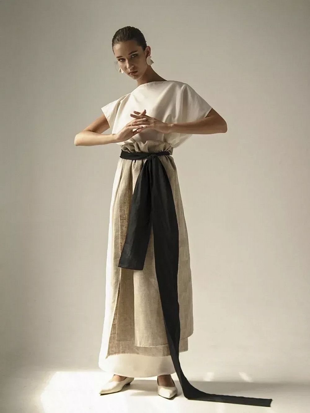 Льняная ткань 140 г/м², 150 см / 20 метров, TBY.DJ.26.1, цв.натуральный