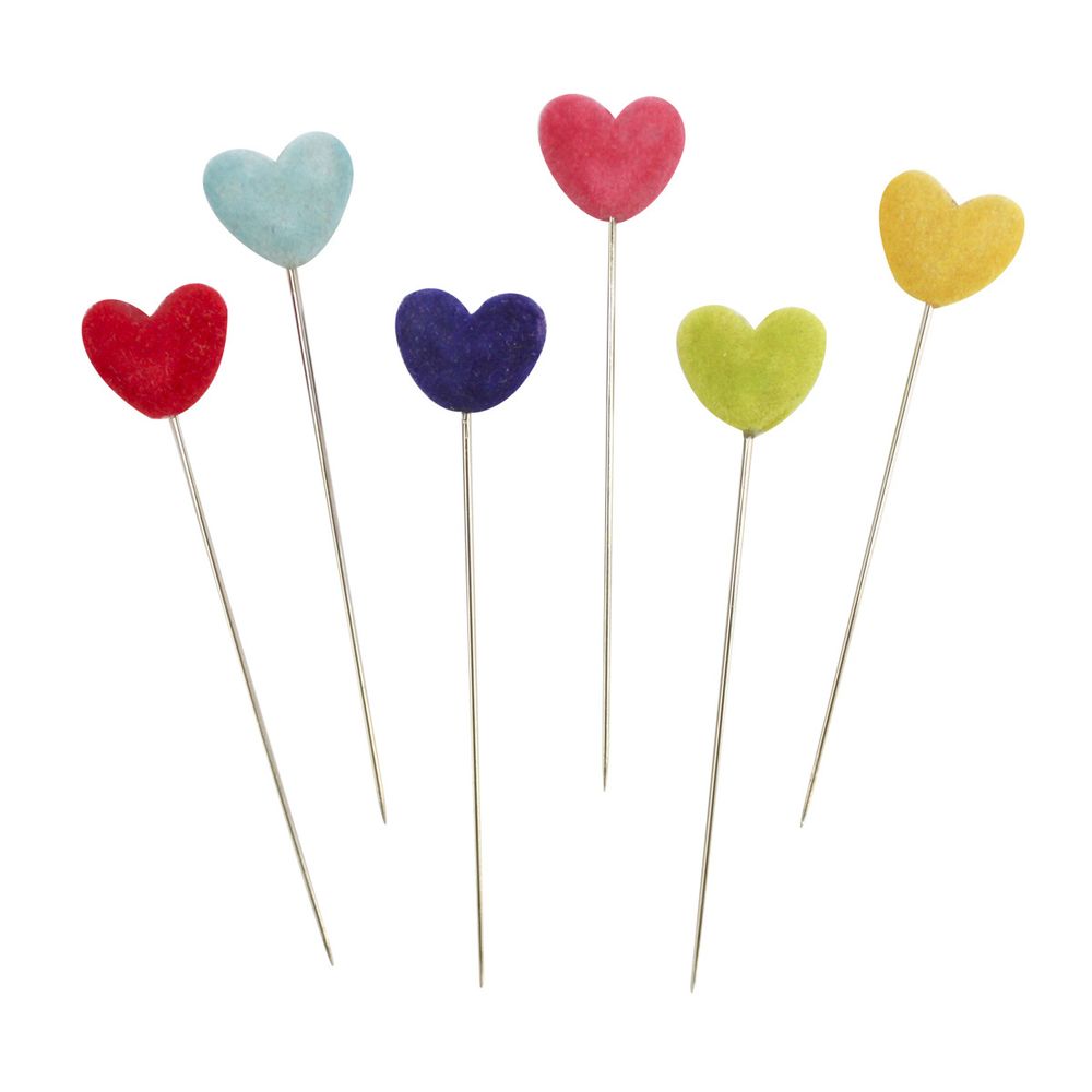 Булавки декоративные с цветными сердечками, упак./6 шт, Astra&amp;Craft H17-L1378