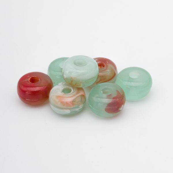 Бусины акрил 4х7 мм, 500 г, прозрач. в цвете, шайба, AD025 нефрит, (7748710)2460 , Astra&Craft