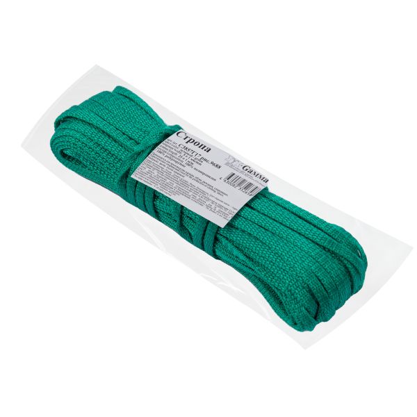 Стропа (ременная лента) 5 мм / 25 метров, толщ. 1.25 мм, [5.6 г/пог.м], 100% п/п, рис.9688, зеленый, Gamma С3857Г17