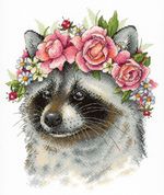 Набор для вышивания нитками МП Студия, Очаровательный енот, 20х23 см