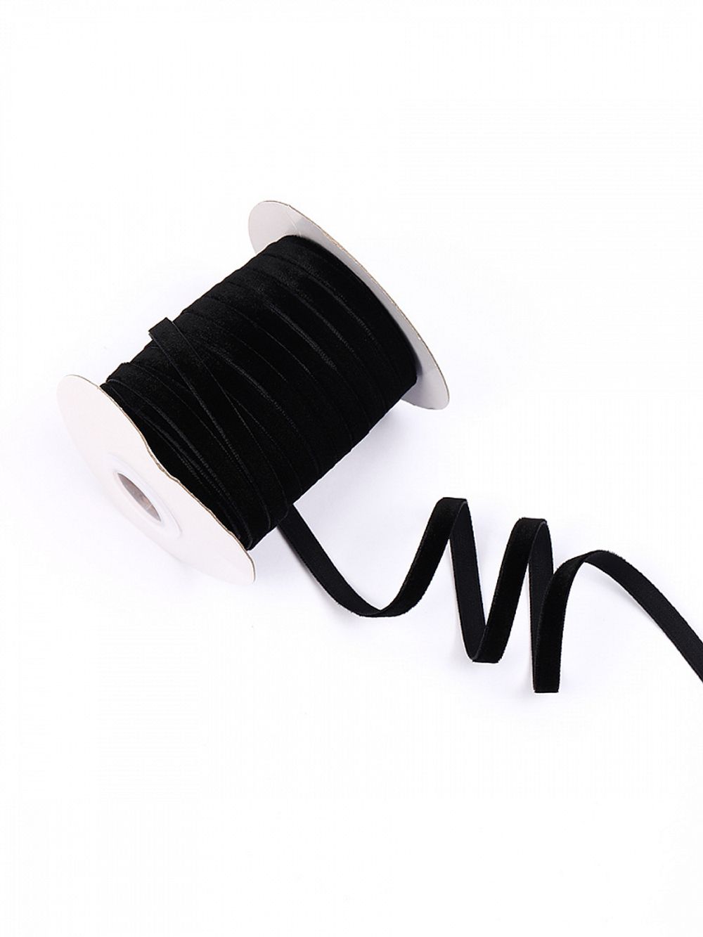 Лента бархатная (тесьма) 06.0 мм / 22.86±1 метров, арт.6VR03 нейлон цв.черный