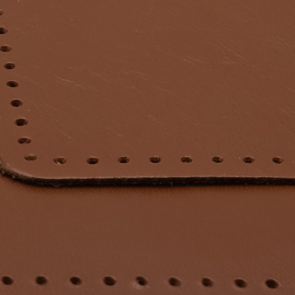 Заплатки пришивные из кожи, квадрат 8см с перфорацией, 2 шт, 100% кожа, 02 светло-коричневый, 9122