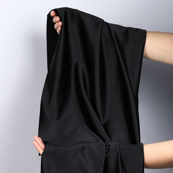 Атлас стрейч для нижнего белья 107 г/м², 125 см / 0.5 метра, 0180 цв.черный