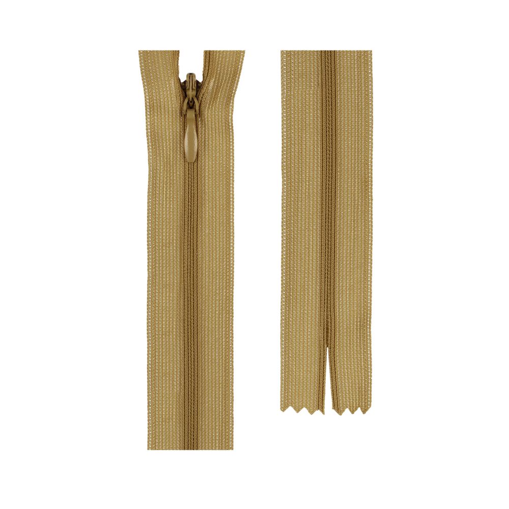 Молния спираль потайная плательная Т3 (3 мм) 1 зам., н/раз., 20 см, сатин (плотная) 280 бронзовый, G013P Gamma, 10 шт