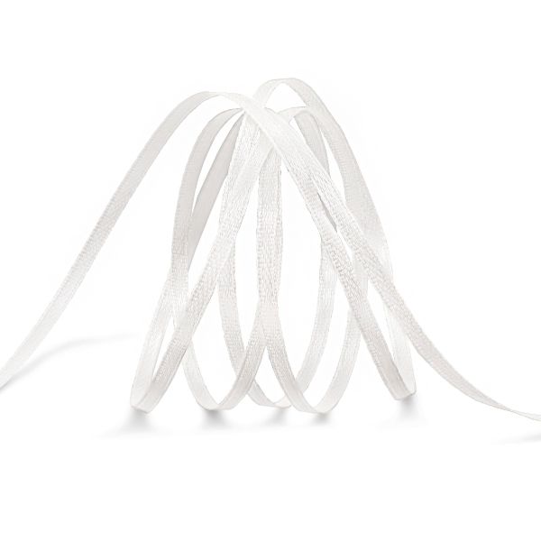 Лента атласная 2-сторонняя 3.0 мм / 100±2 метров, (002 белый), Globus