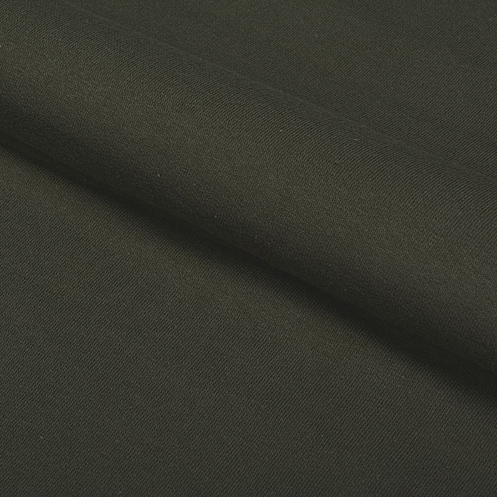 Футер 2-нитка начес гладкокрашеный, 190 г/м², 95% х/б, 5% эласт, 100+100 см, цв. хаки, 6м /TOS/