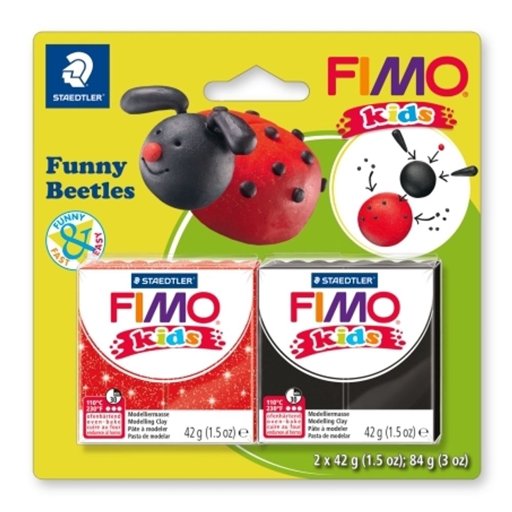 Набор полимерной глины Fimo kids kit детский набор “Веселые жуки”