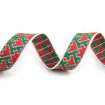 Лента (тесьма) жаккардовая 18.0 мм / 25±1 метров, белый-красный-зеленый, Gamma С3771Г17 рис.9699