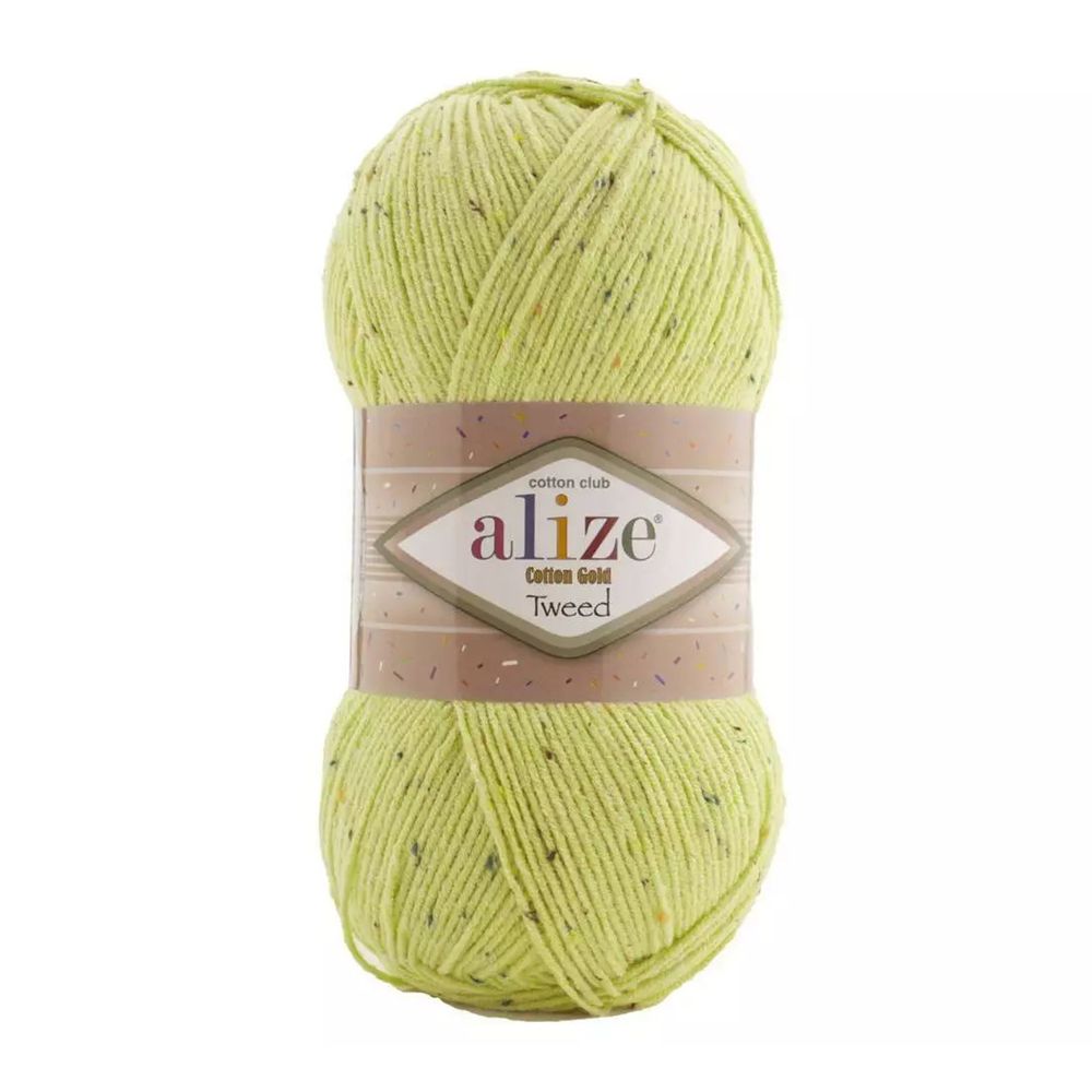 Пряжа Alize (Ализе) Cotton Gold Tweed / уп.5 мот. по 100 г, 330м, 439 зеленная трава A