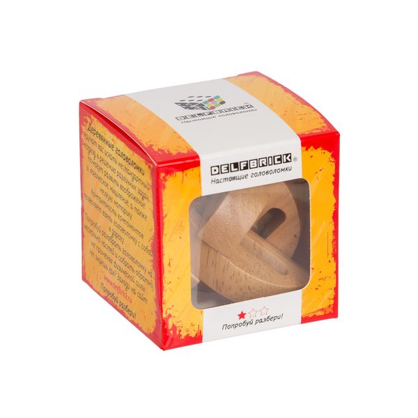 Головоломка деревянная, 1 шт, Сфера 6 элементов, Delfbrick DLS-04