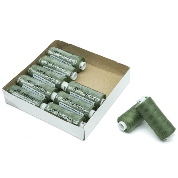 Нитки швейные бытовые Bestex 40/2, 365 м (400 ярд) / 10 кат., 149 темно-болотный